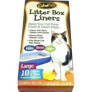 Cat Pals Litter Box Liners 10 Count 2 Packs 31" x 14" Lemon Scented